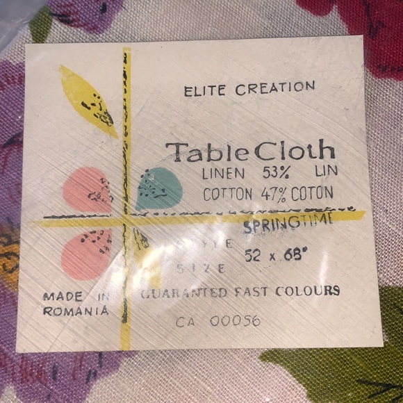 Vintage 70” new sealed Elite Creation Table Cloth 52 x 68 - Picture 2 of 5